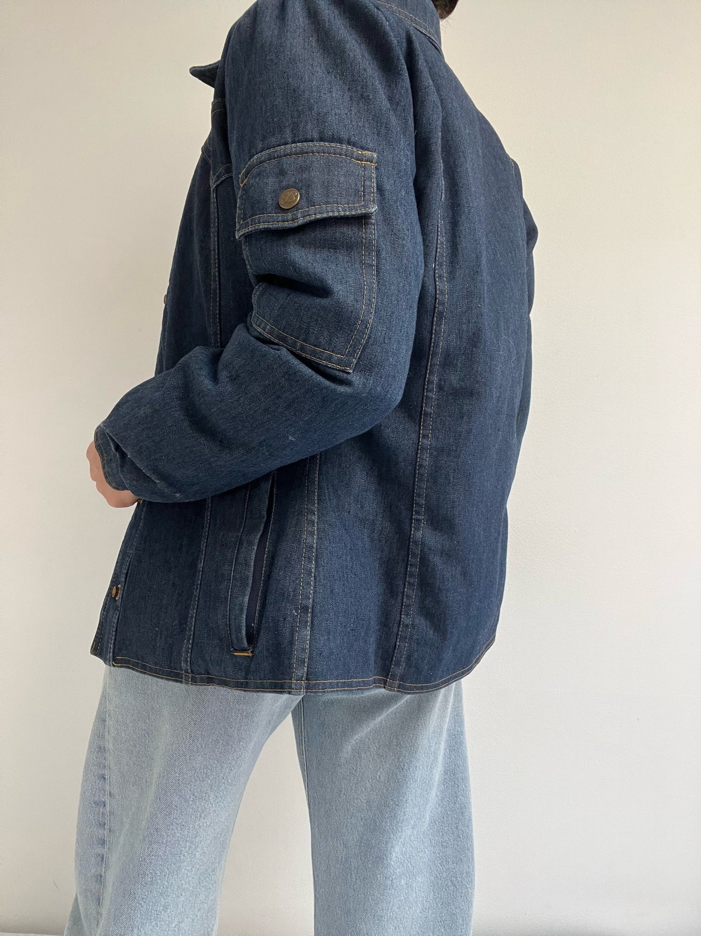 Favorite Vintage Eddie Bauer Denim Puffer Snap Jacket