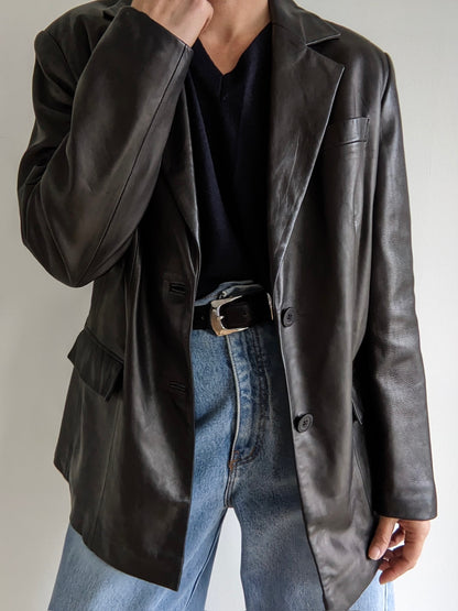 Vintage Onyx Lambskin Leather Jacket