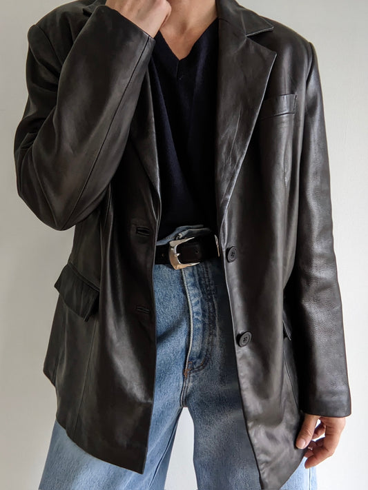 Vintage Onyx Lambskin Leather Jacket