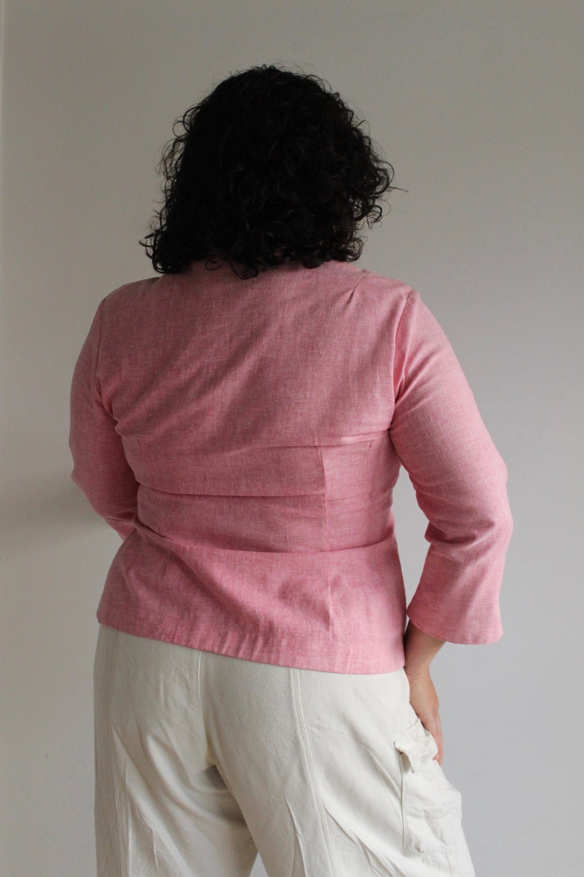Vintage Strawberry Woven Tie Blouse