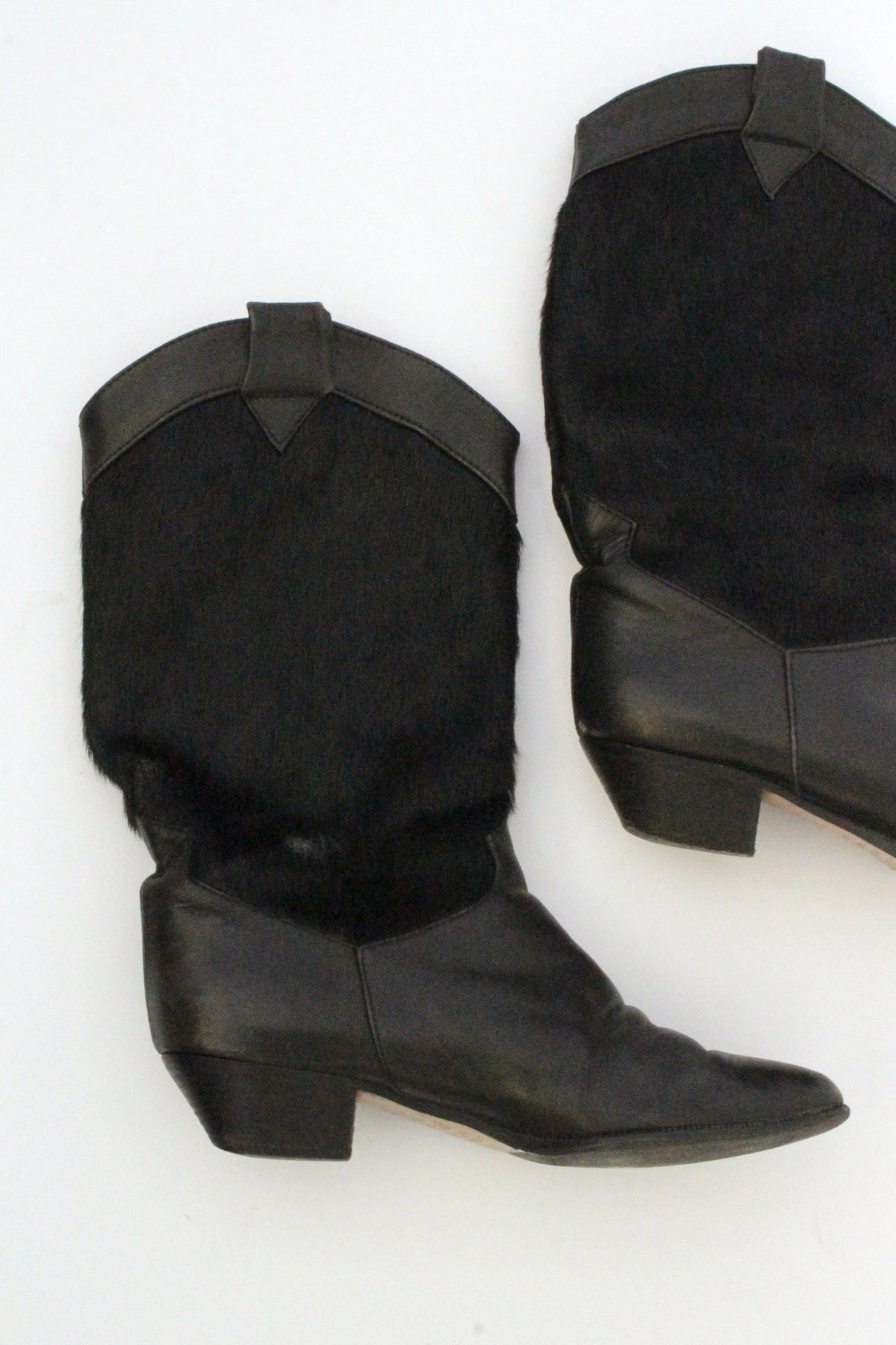 Vintage Italian Calf Hair Cowboy Boots