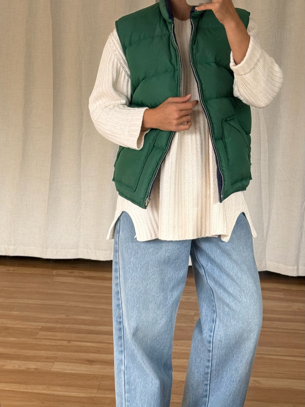 Vintage Reversible Down Puffer Vest