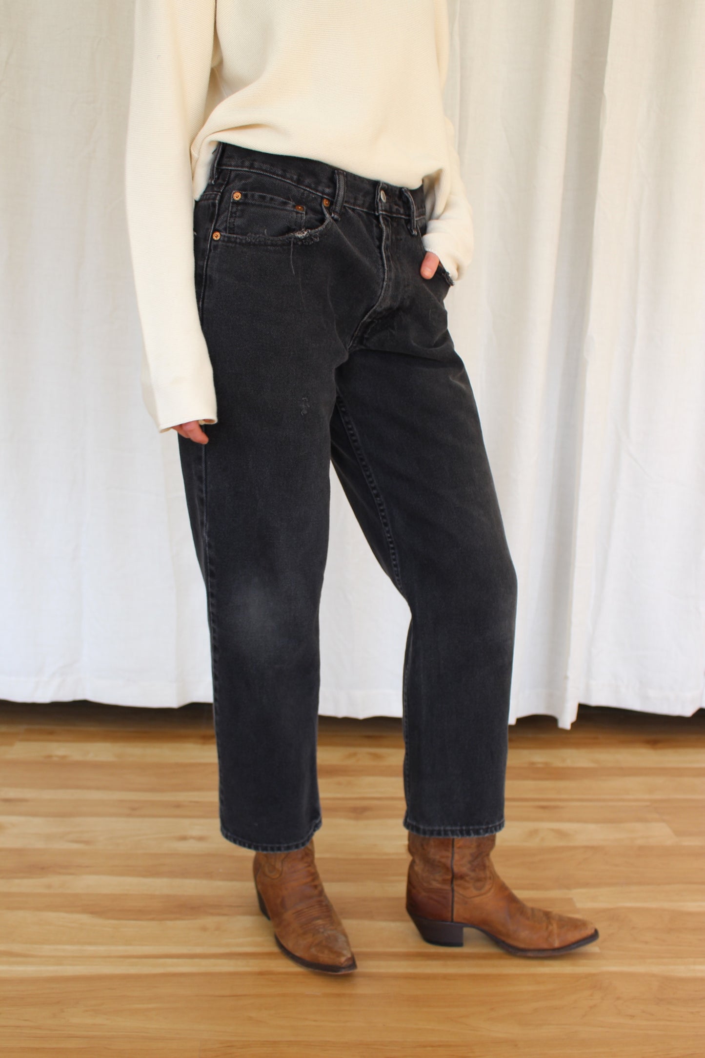 Vintage Levi's 550 Ultra-Faded Black Denim