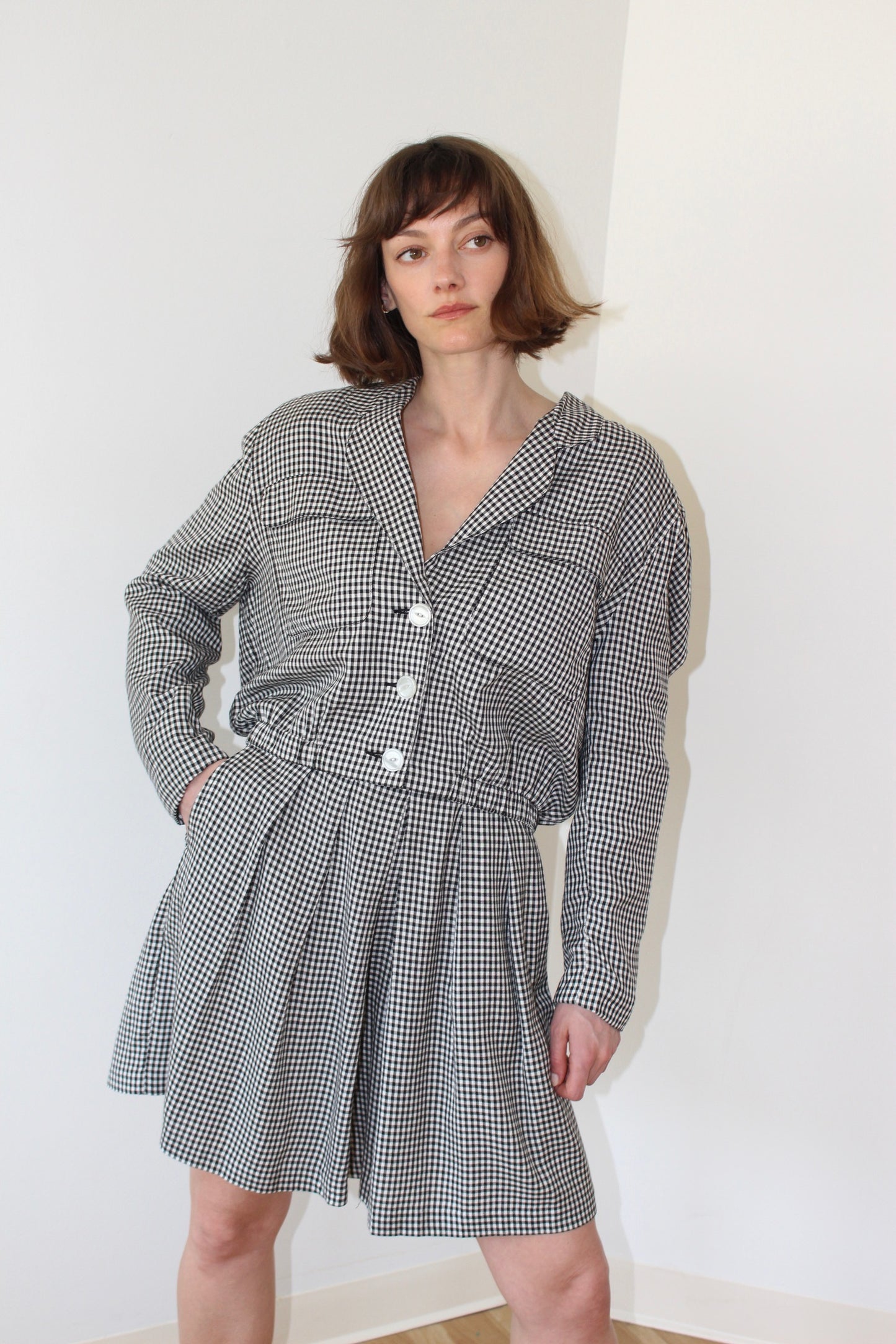 Incredible Vintage Gingham Jacket & Shorts Set
