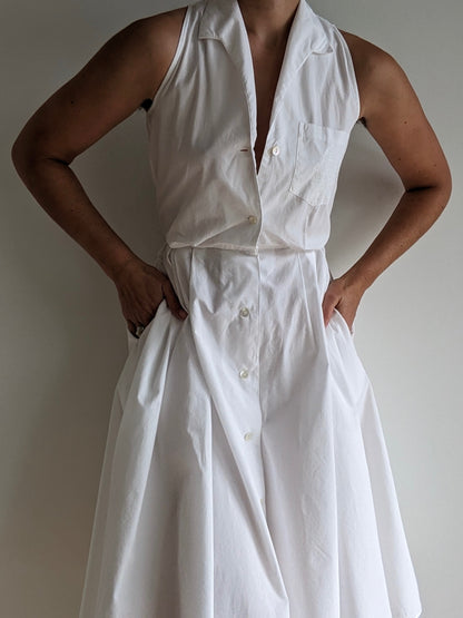 Vintage Banana Republic Ivory Button-Down Dress