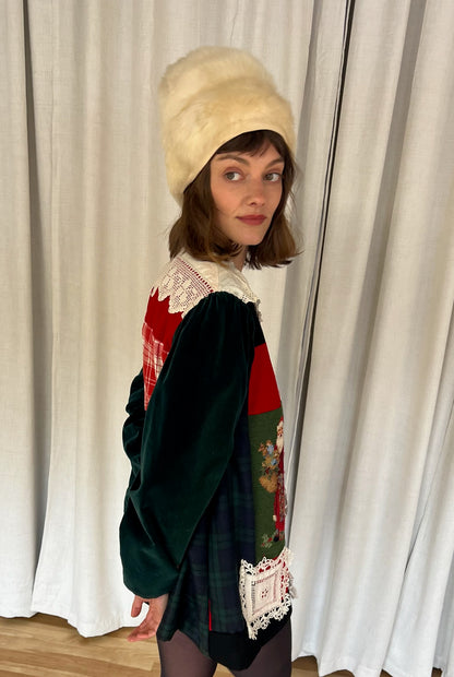 Absolutely Incredible Vintage Patchwork & Lace Holiday Jacket