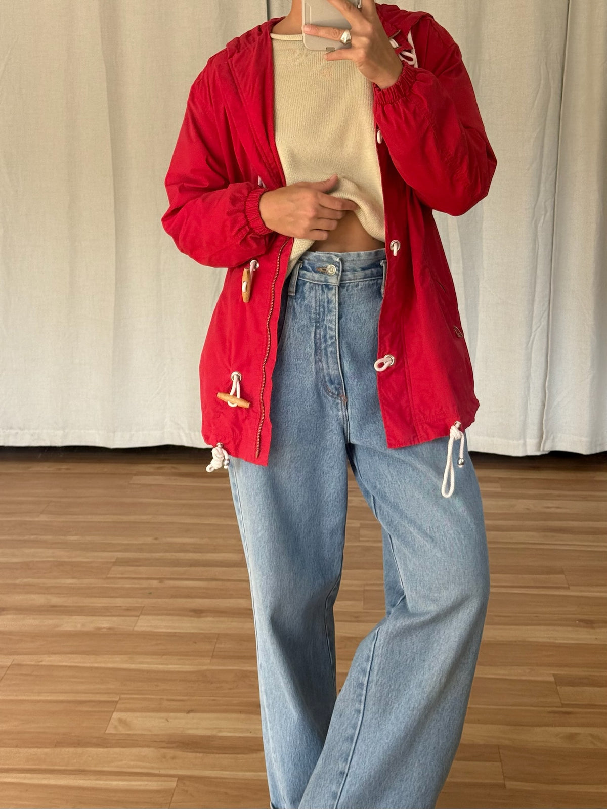 Vintage Tomato Red Toggle Jacket