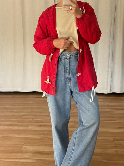 Vintage Tomato Red Toggle Jacket