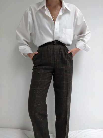 Vintage Pleated Wool Trousers