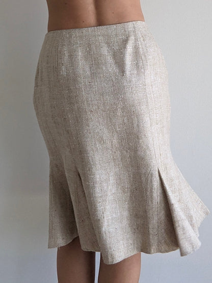 Gorgeous Vintage Wheat Woven Silk Skirt