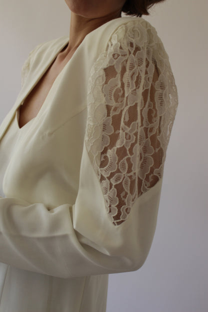Vintage Vanilla Slip Dress & Lace Bolero Set