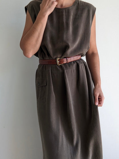 Vintage Moss Twilled Dress