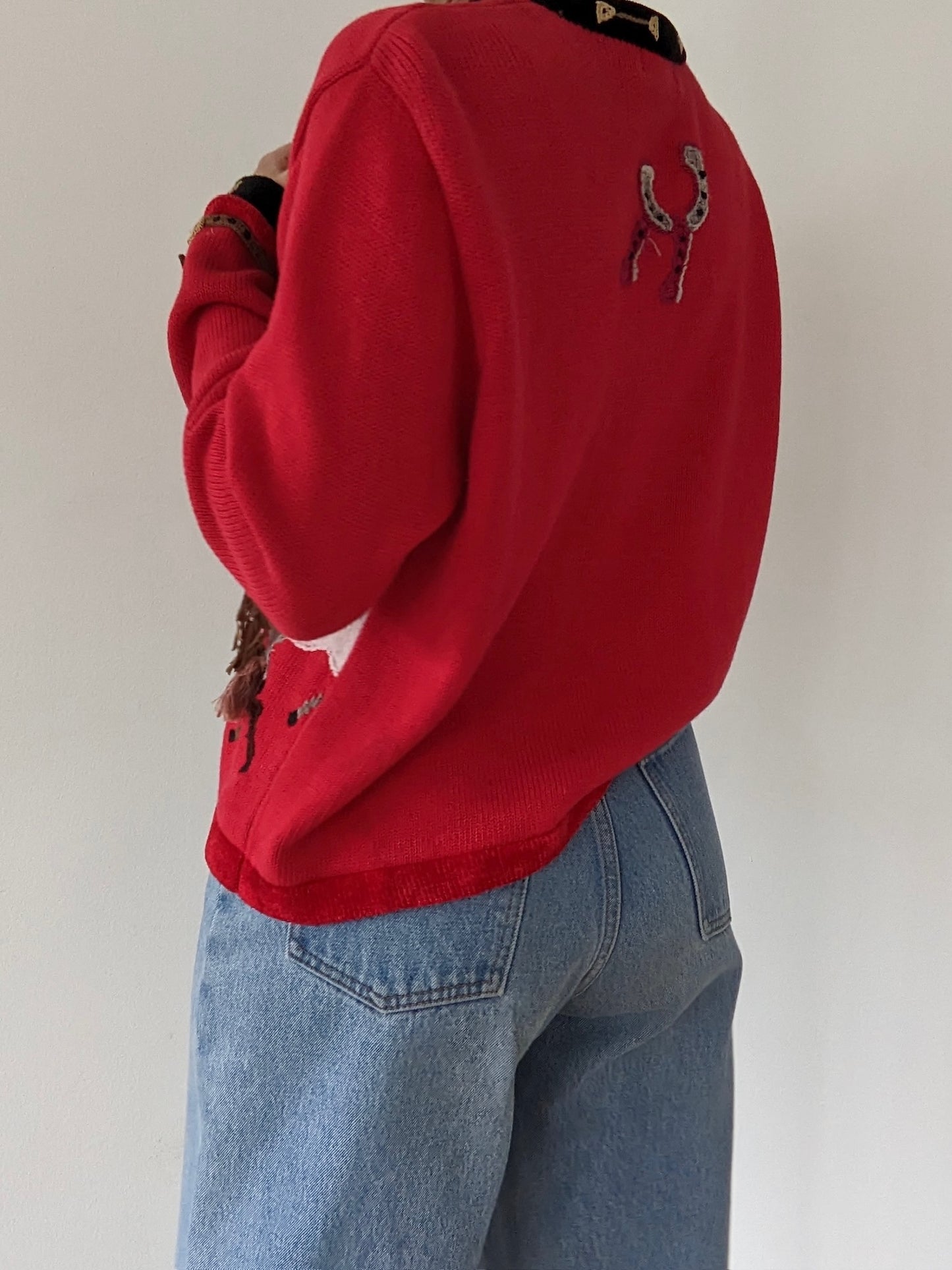 Incredible Vintage Horse Appliqué Cardigan