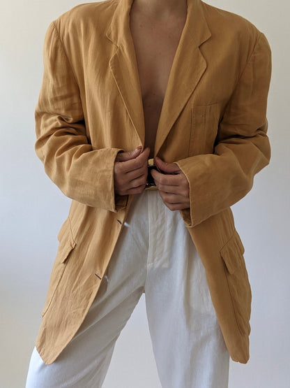 Vintage Calvin Klein Apricot Linen Blazer