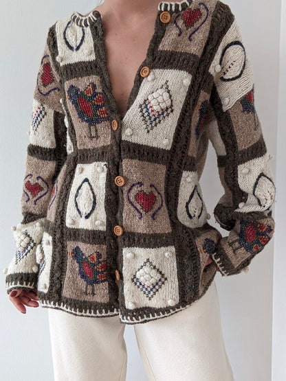 Sweetest Vintage Graphic Wool Cardigan