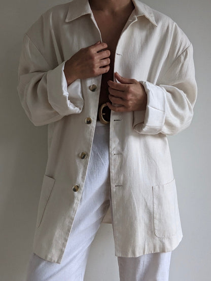 Vintage Vanilla Linen Jacket