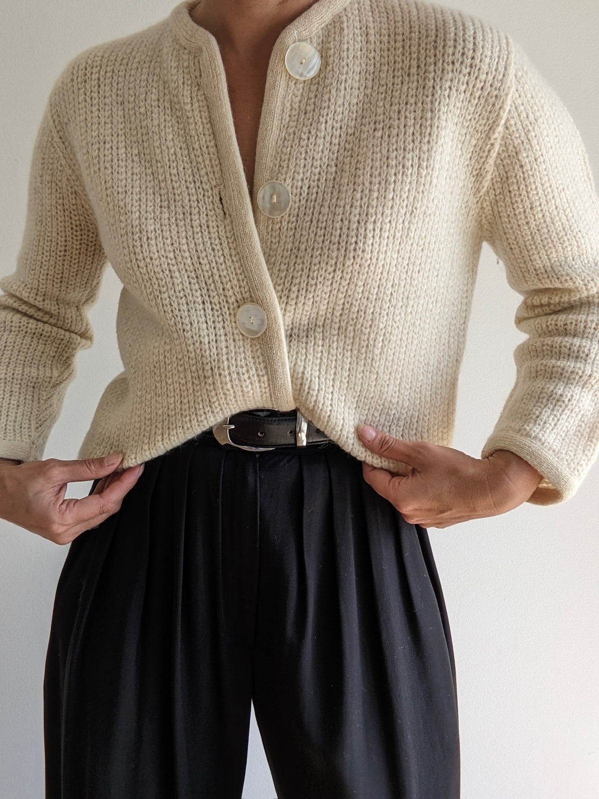 Beautiful Vintage Buttercream Mohair Cardigan