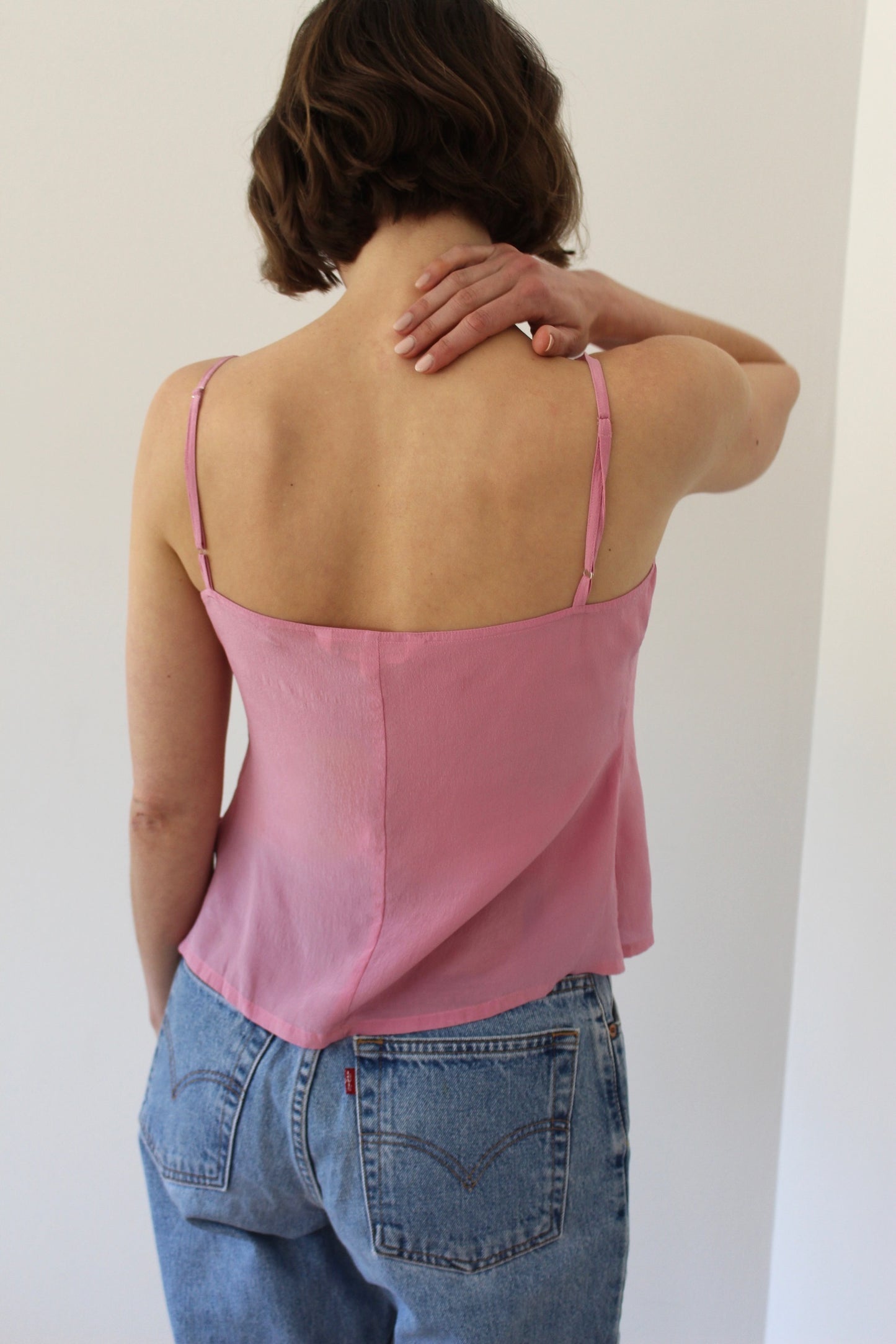 Blush Silk Slip Tank
