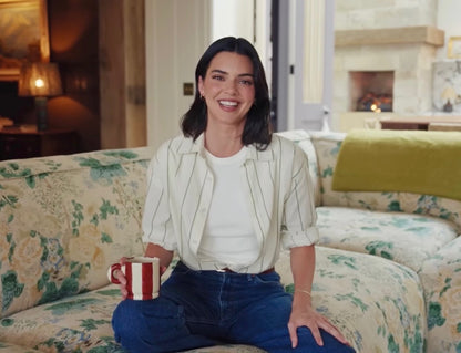 Burgundy Striped Handwarmer Mug