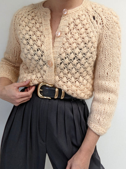 Vintage Meringue Mohair Cardigan