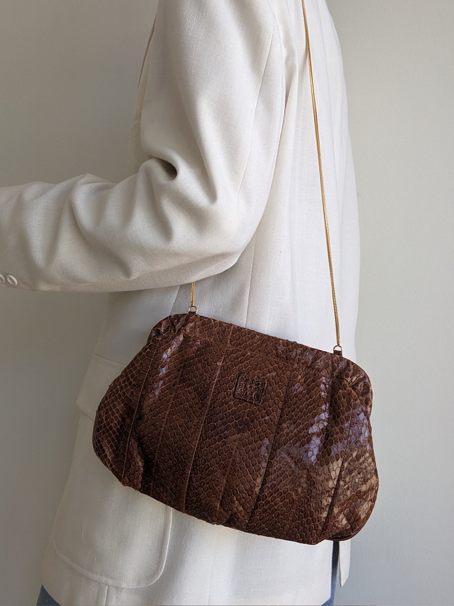 Vintage Anne Klein Snakeskin Clutch Purse