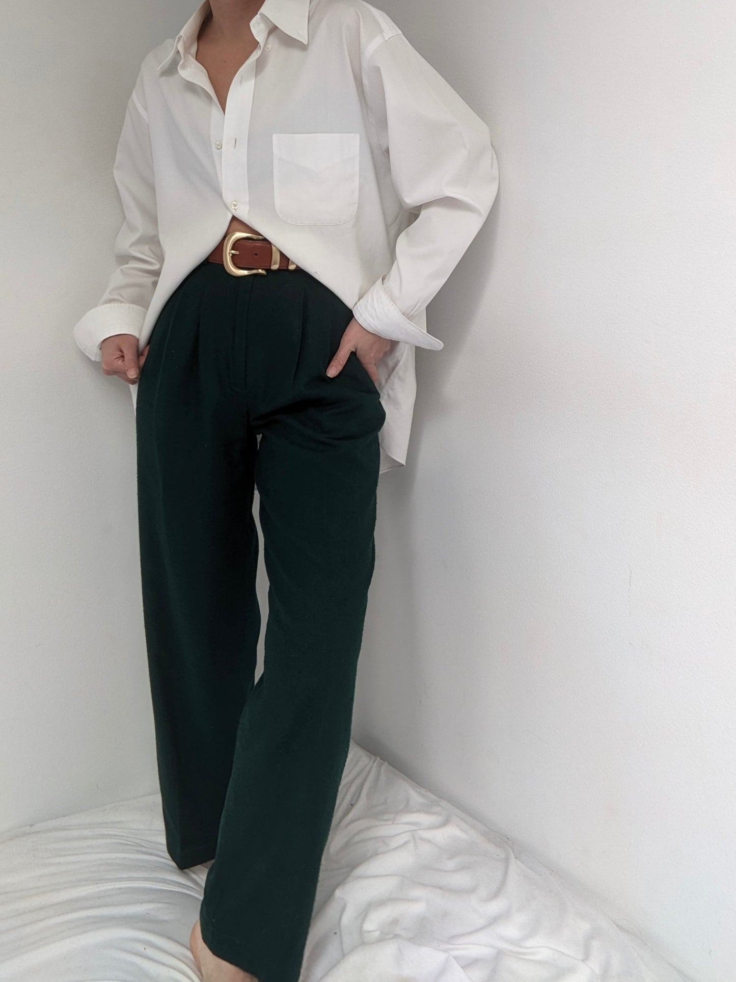 Stunning Vintage Evergreen Raw Silk Trousers