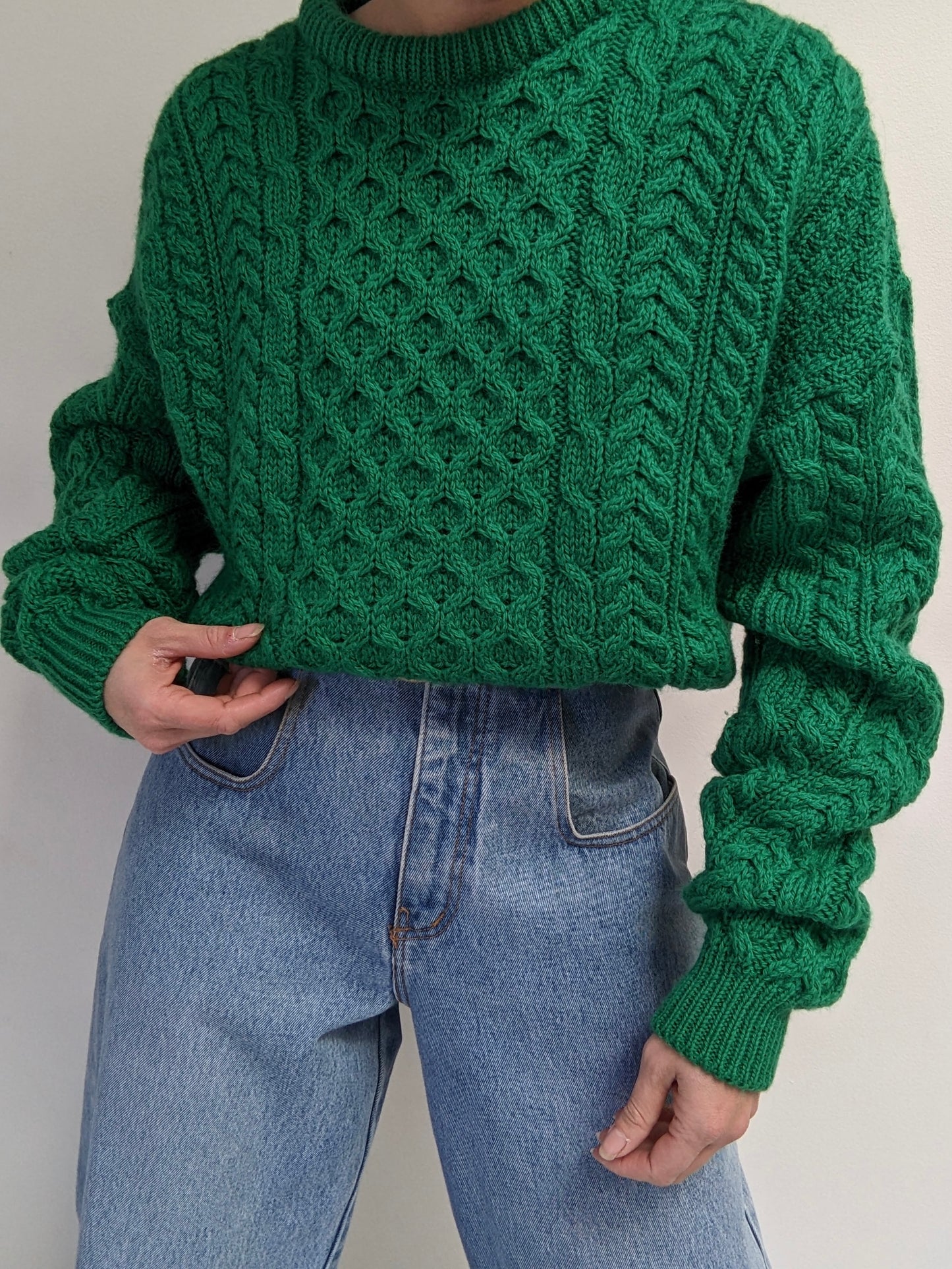 Vintage Emerald Fisherman Wool Sweater