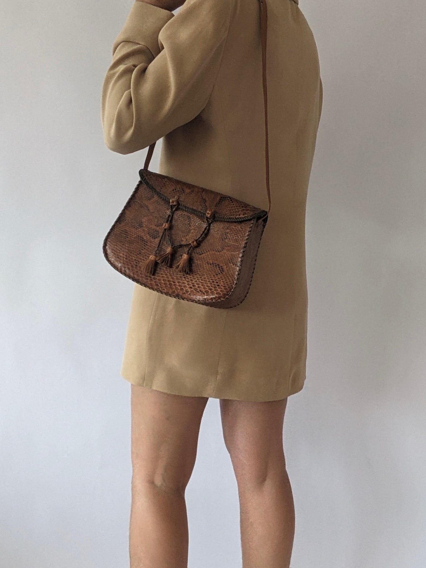 Vintage Genuine Snakeskin Tassel Purse
