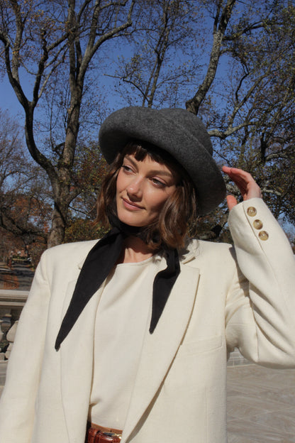 Vintage Smoke Felted Wool Tie Hat