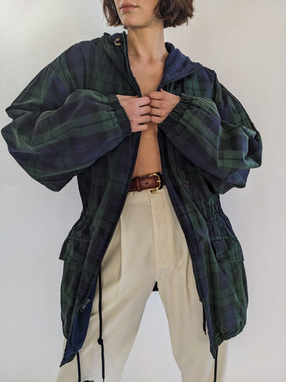 90s Tommy Hilfiger Blue & Green Plaid Jacket