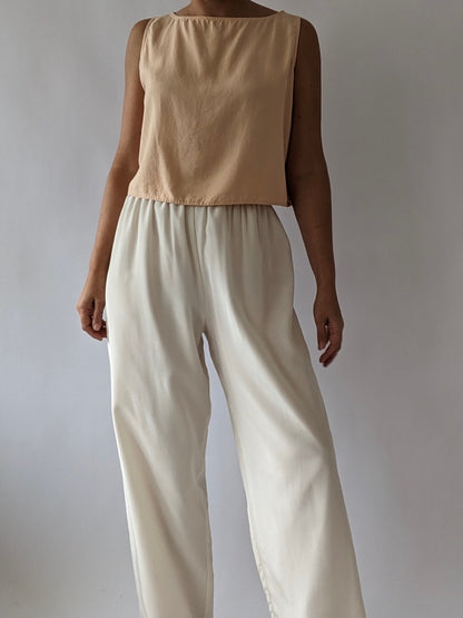Vintage Pearl Silk Leisure Pants