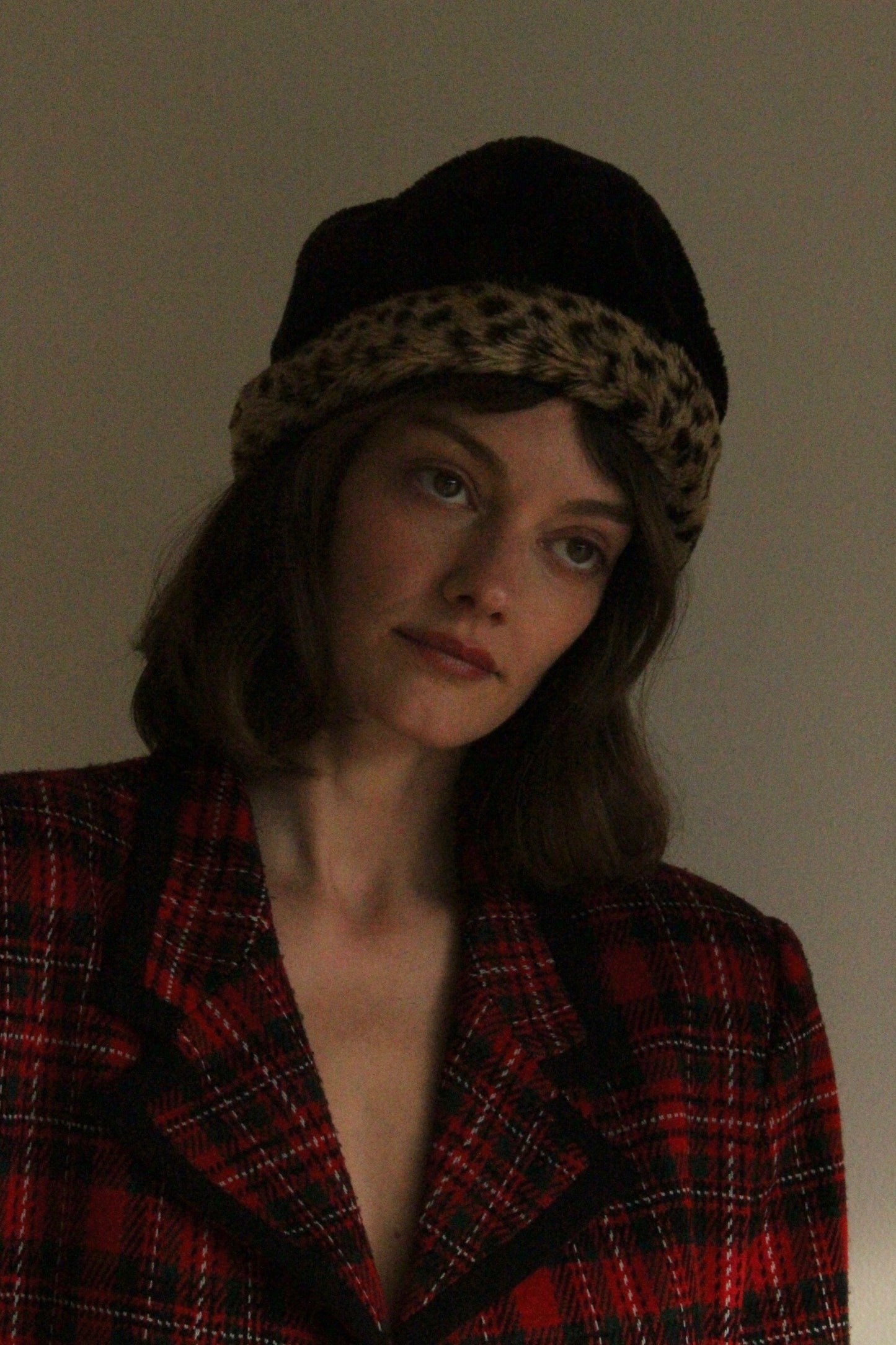 Vintage Animal Print Faux Fur Hat