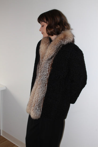 Stunning Vintage Fur-Trimmed Persian Lamb Coat