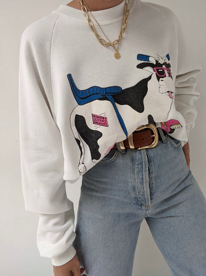 Vintage "Cow-A-Socky" Graphic Sweatshirt