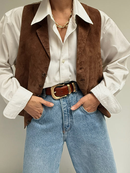 Vintage Cocoa Suede Vest