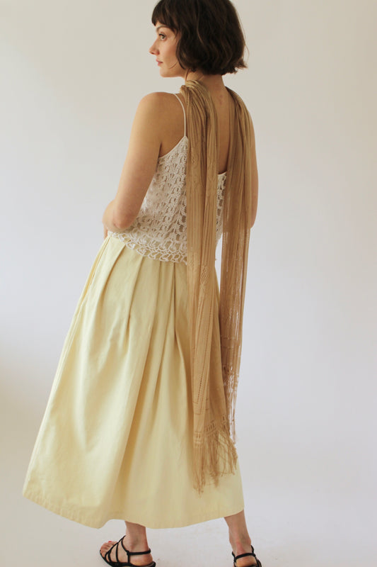 Vintage Sheer Knit Fringe Scarf