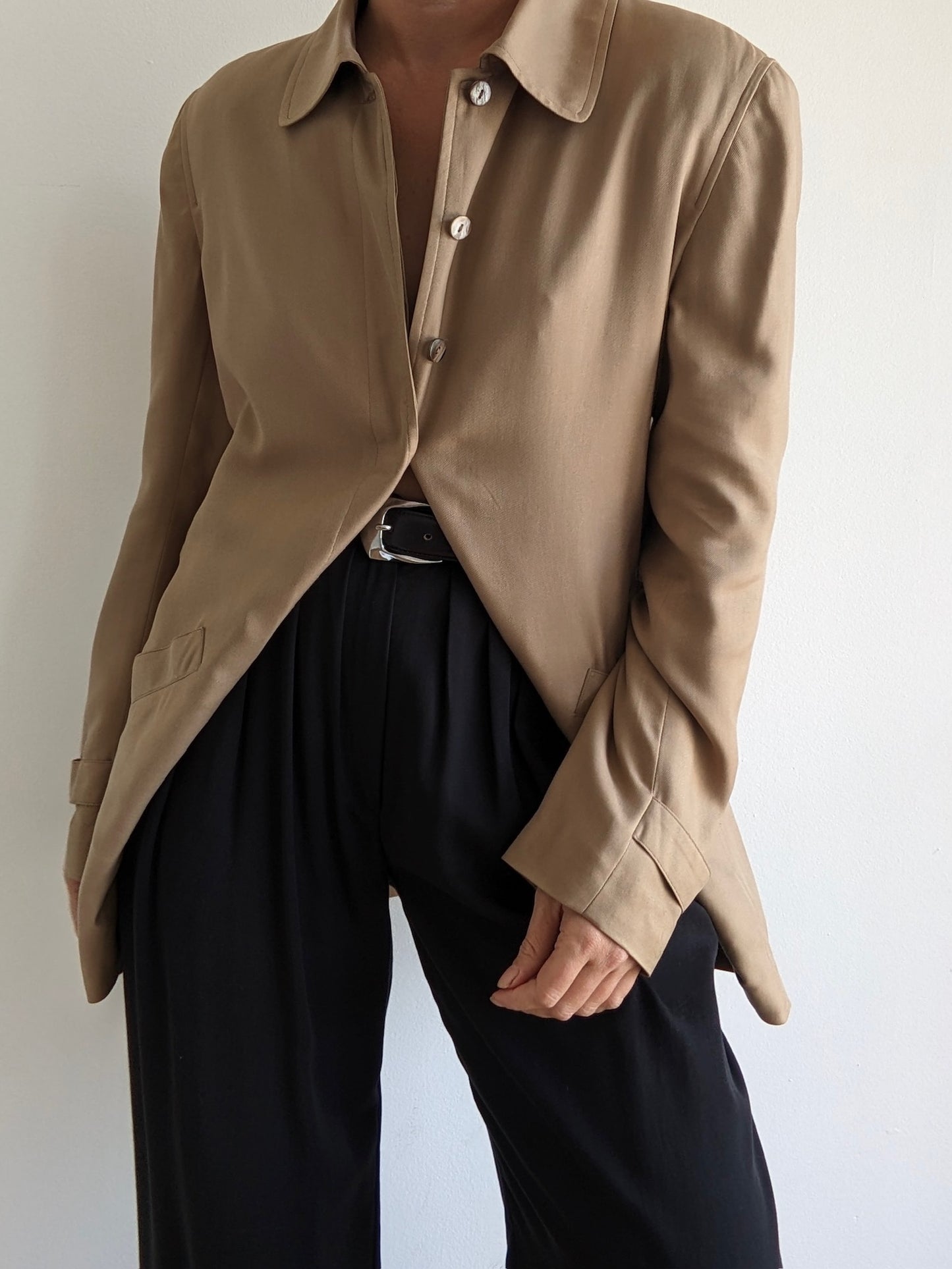 Vintage Toffee Silk Twill Jacket