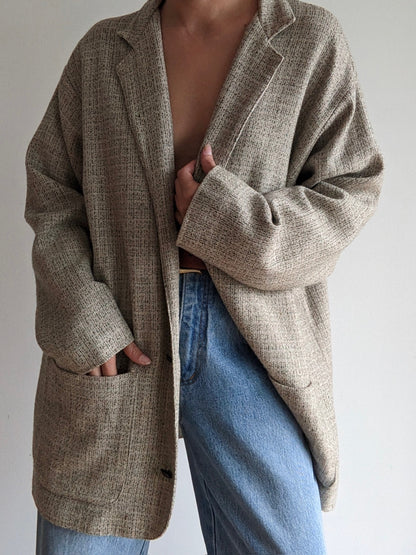 Vintage FLAX Woven Linen & Wool Jacket
