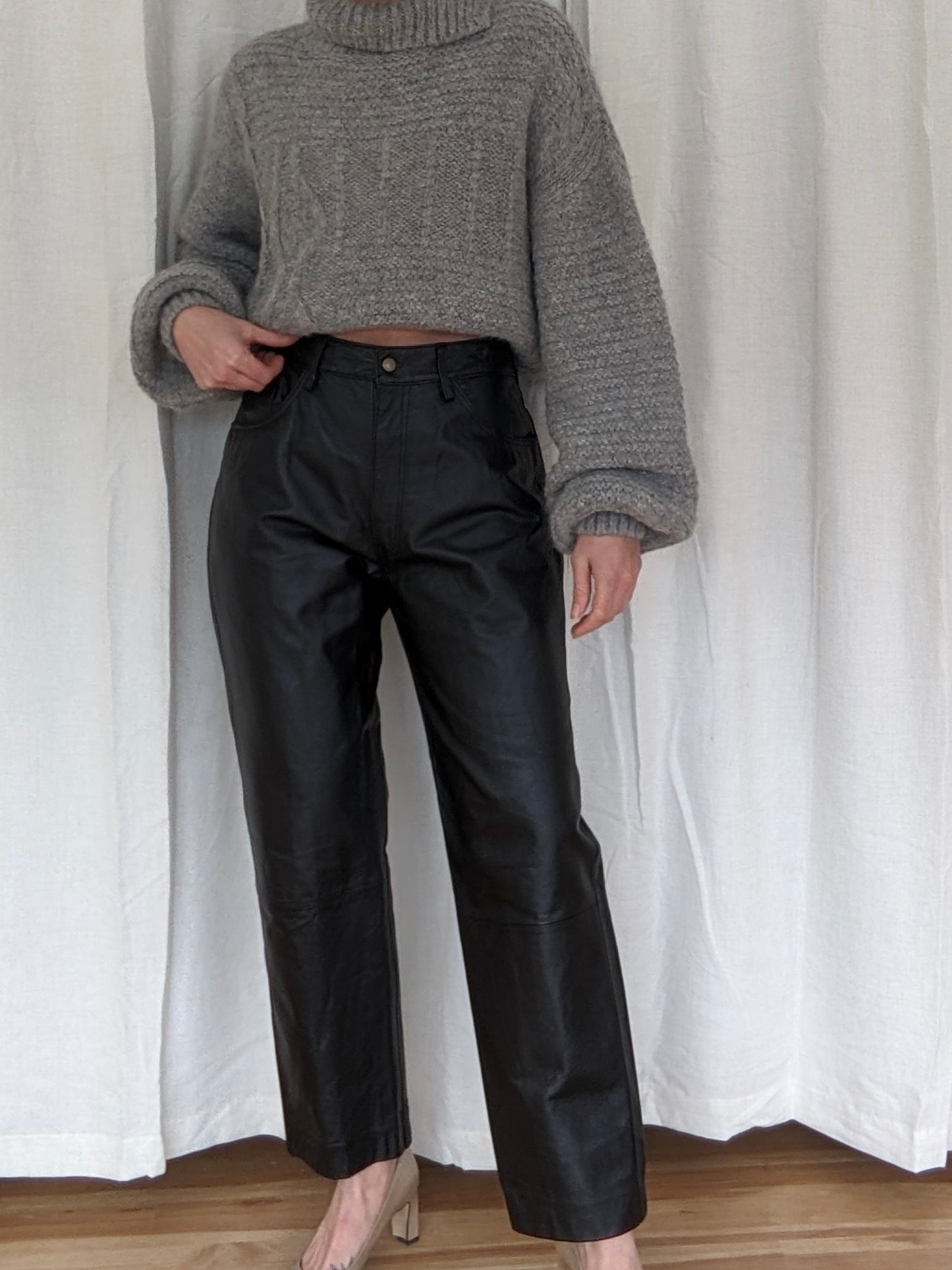 Amazing Vintage Caviar Leather Pant