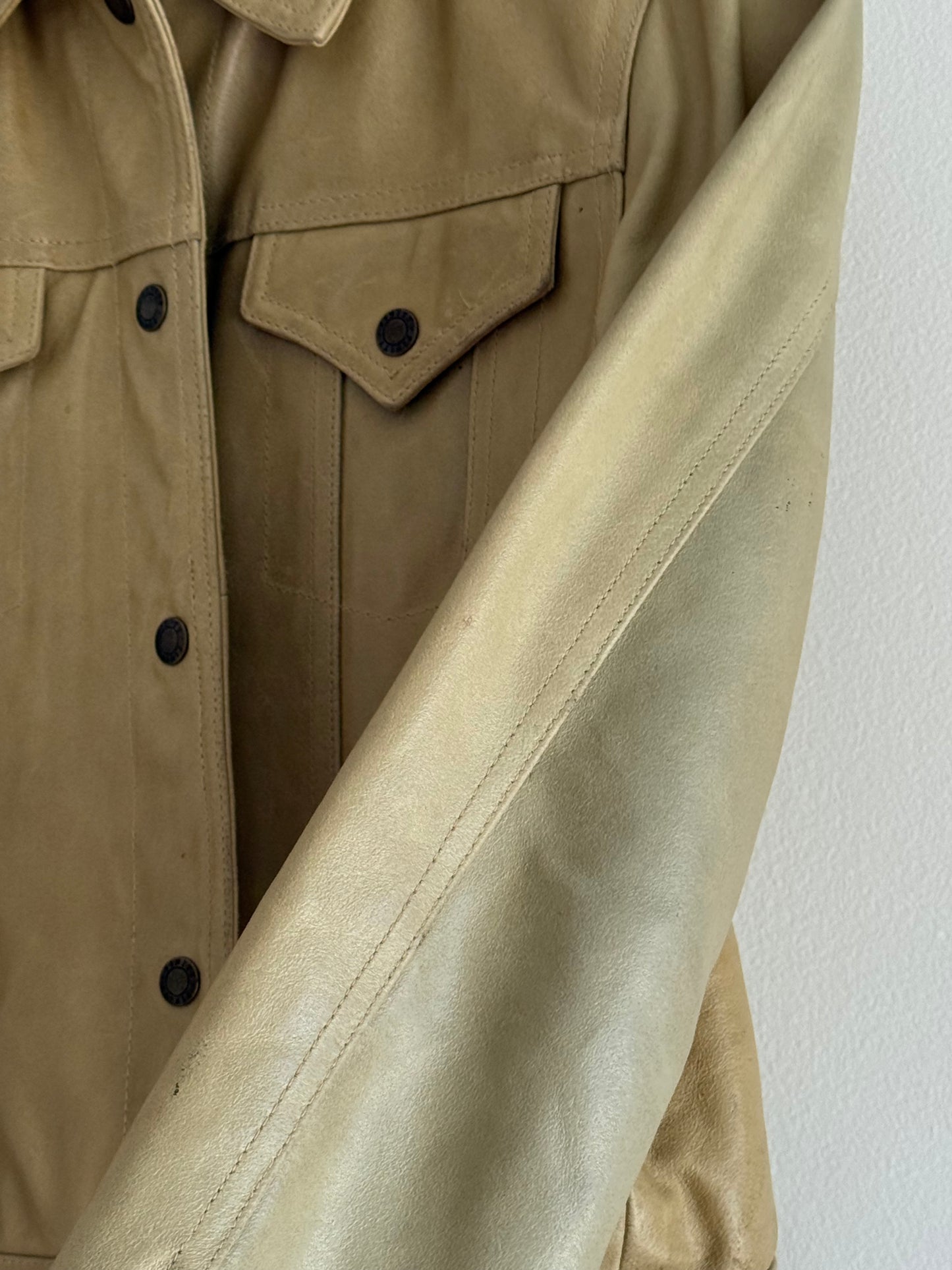 Amazing Vintage Cropped Leather Trucker Jacket