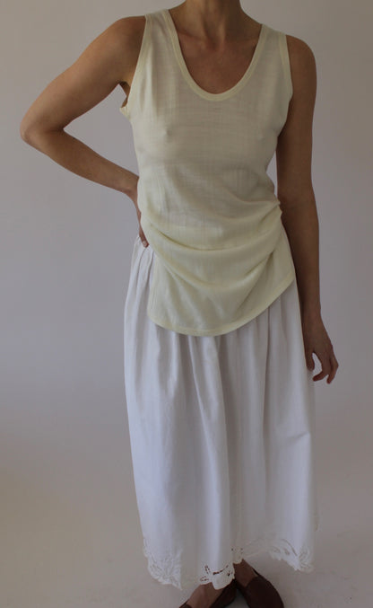 Vintage Cream Thin Wool Knit Tank