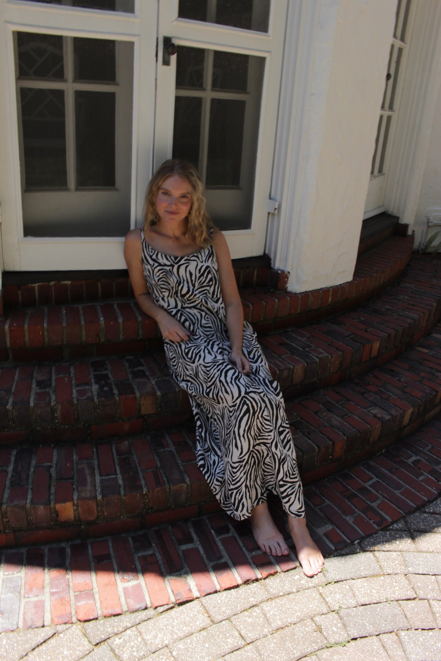 Favorite Vintage Zebra-Print Linen Dress