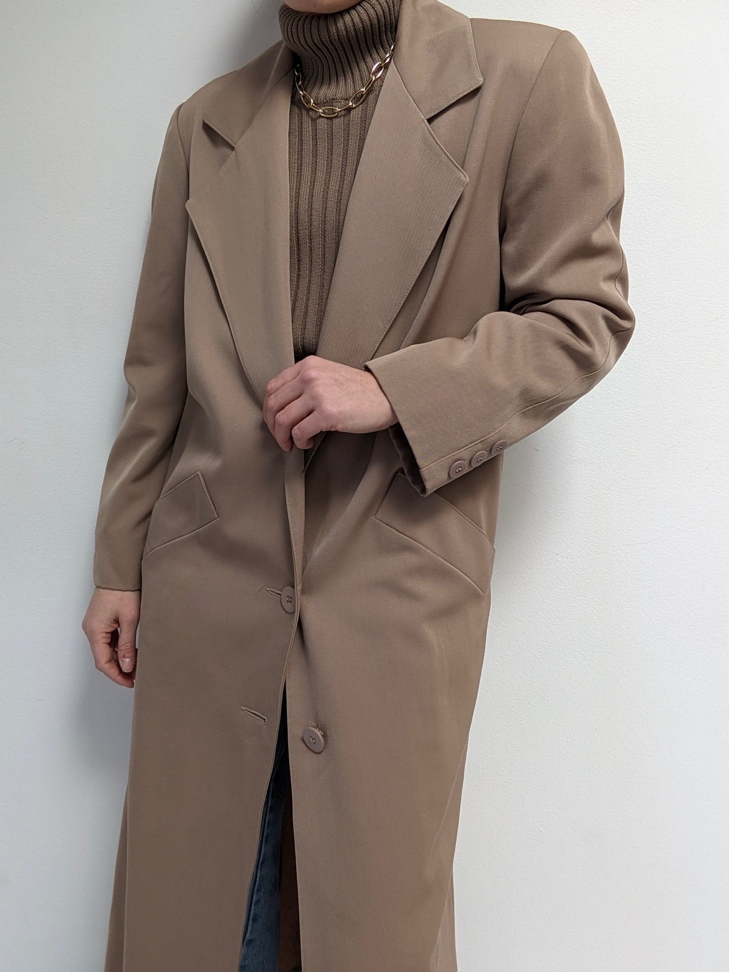 Amazing Vintage Almond Twilled Wool Coat