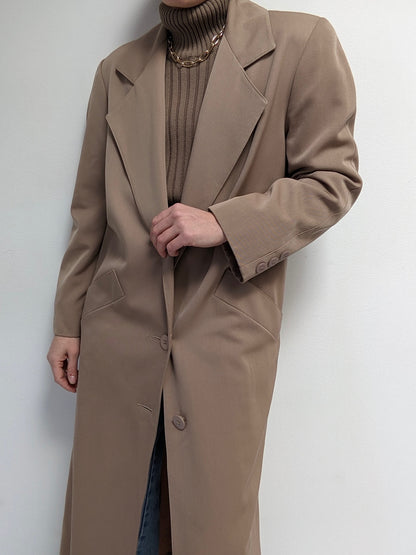 Amazing Vintage Almond Twilled Wool Coat