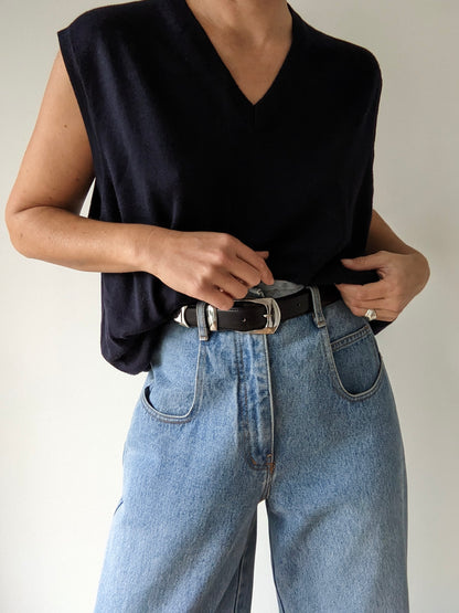 Midnight Merino Wool & Silk Vest