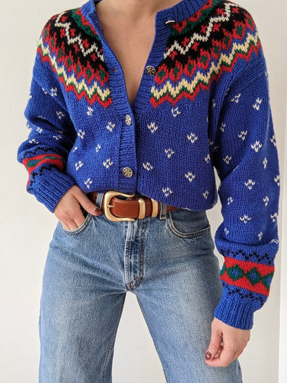 Amazing Vintage Eddie Bauer Fair Isle Wool Cardigan