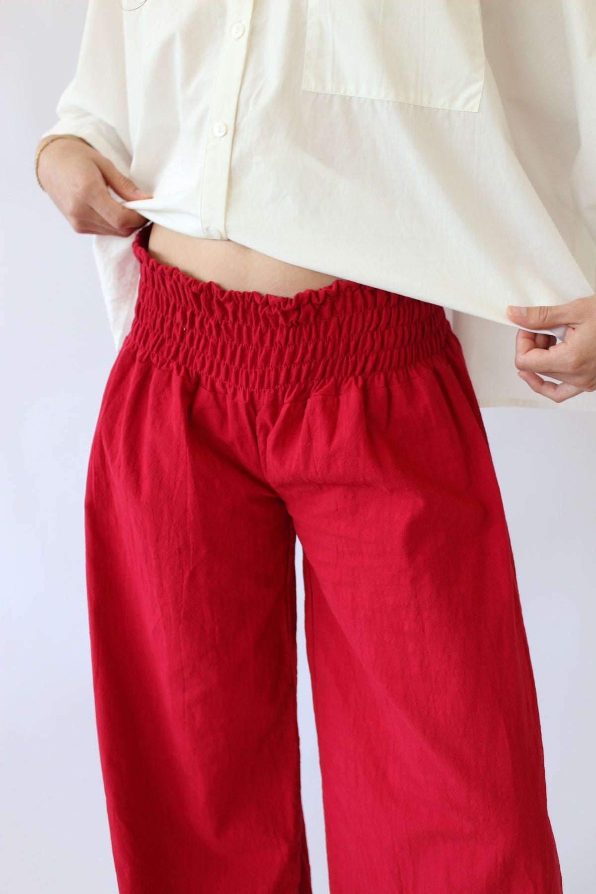 Vintage Cayenne Cotton Wide-Leg Pants