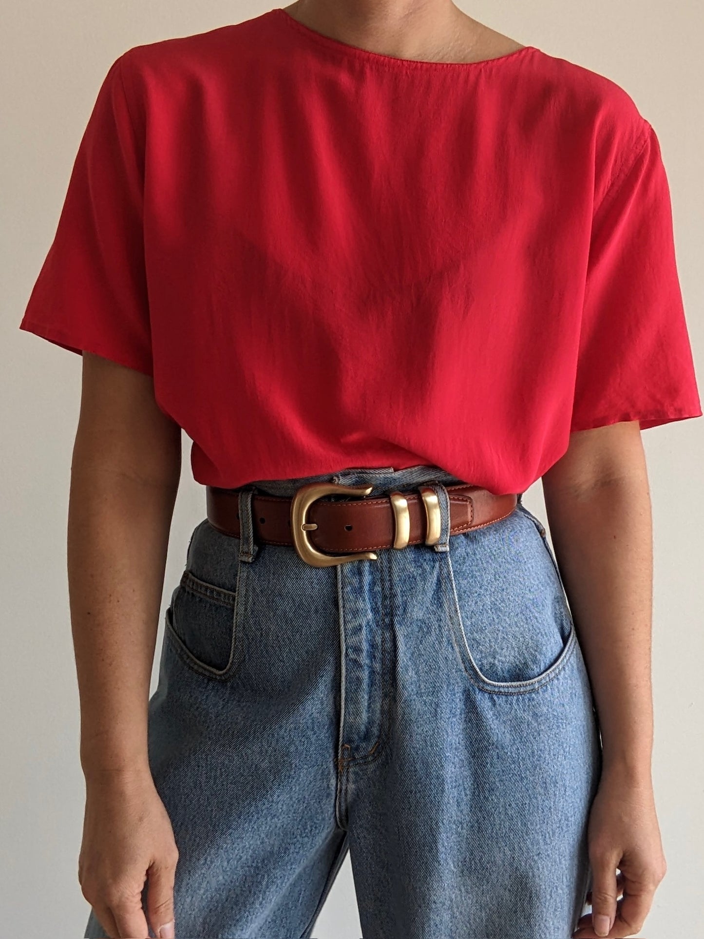 Vintage Tomato Paper-Thin Silk Tee