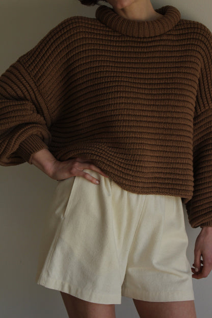 Romy Pima Cotton Balloon Sleeve Sweater