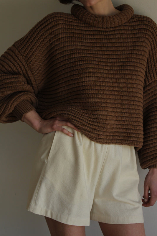 Romy Pima Cotton Balloon Sleeve Sweater